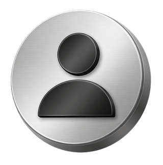 Silberfarbenes 3D-Benutzeravatar-Symbol als dekoratives Element auf der FAQ-Seite